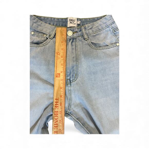 Princess Polly Women’s Wide Leg Jeans Raw Hem Light Wash High Rise Size 6 US 2 - Picture 7 of 8
